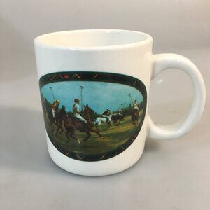 Ralph Lauren Polo Players 1978 Equestrian Horses Ceramic Mug 10 oz Vintage